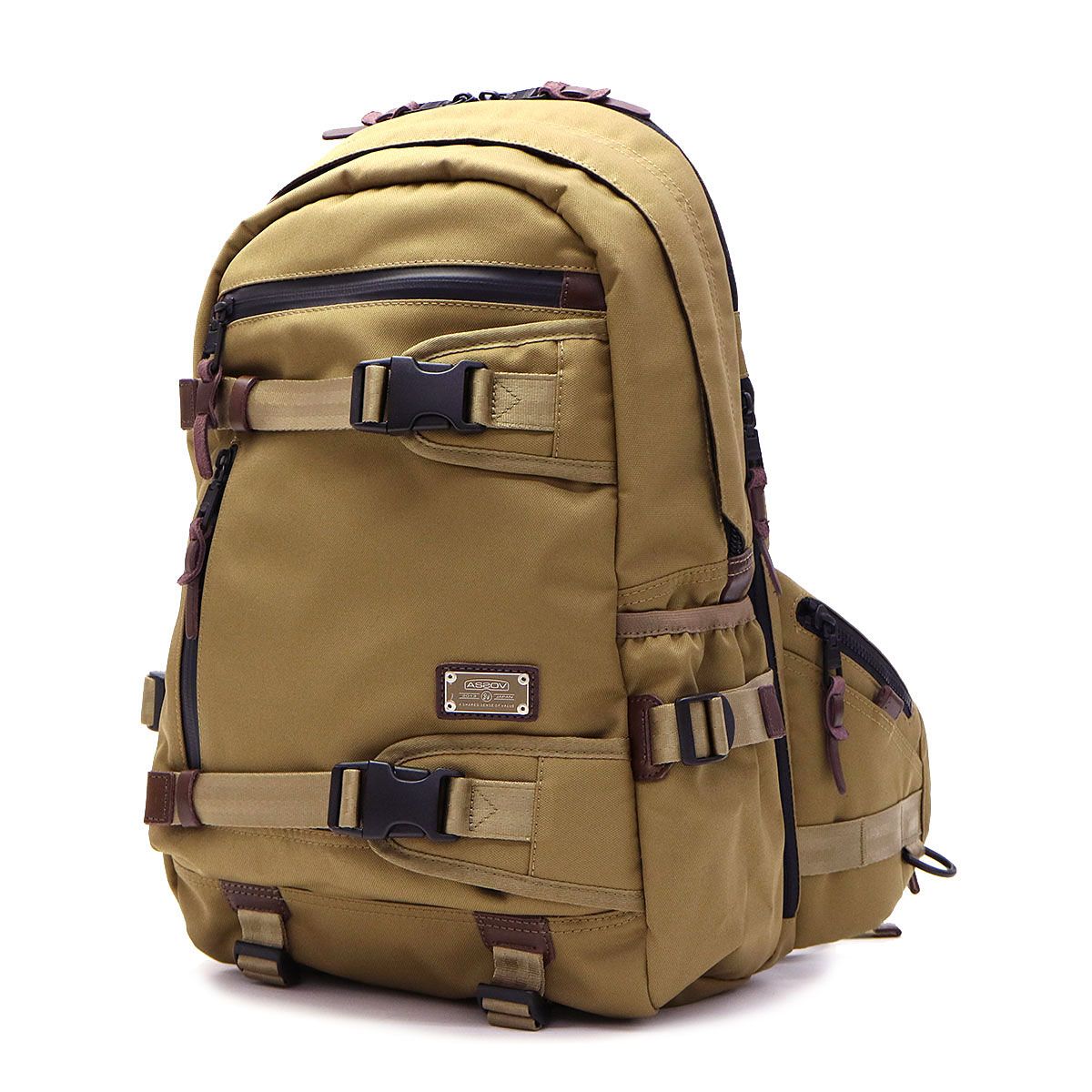 正規品1年保証 アッソブ リュック メンズ シンプル 黒 AS2OV カジュアル おしゃれ 通学 通勤 ブランド バックパック A4 26L ASSOV 061407 カーキ(65)