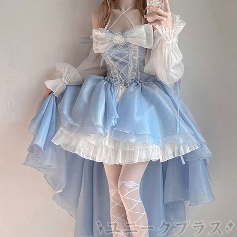 お嬢様 lolita オリジナル洋服 ロリータ ワンピース　ゴスロリ2点セット ワンピース ロリータ Lolita ロリータ服 衣装 洋服 ゴシック