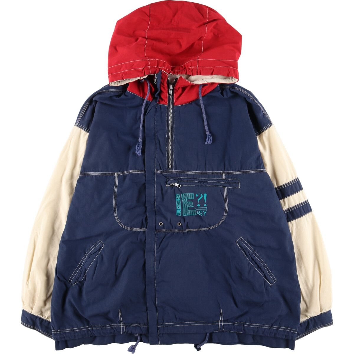 古着 KIDZ ONLY バックプリント フード付き ウインドブレーカー メンズXXL/eaa440886