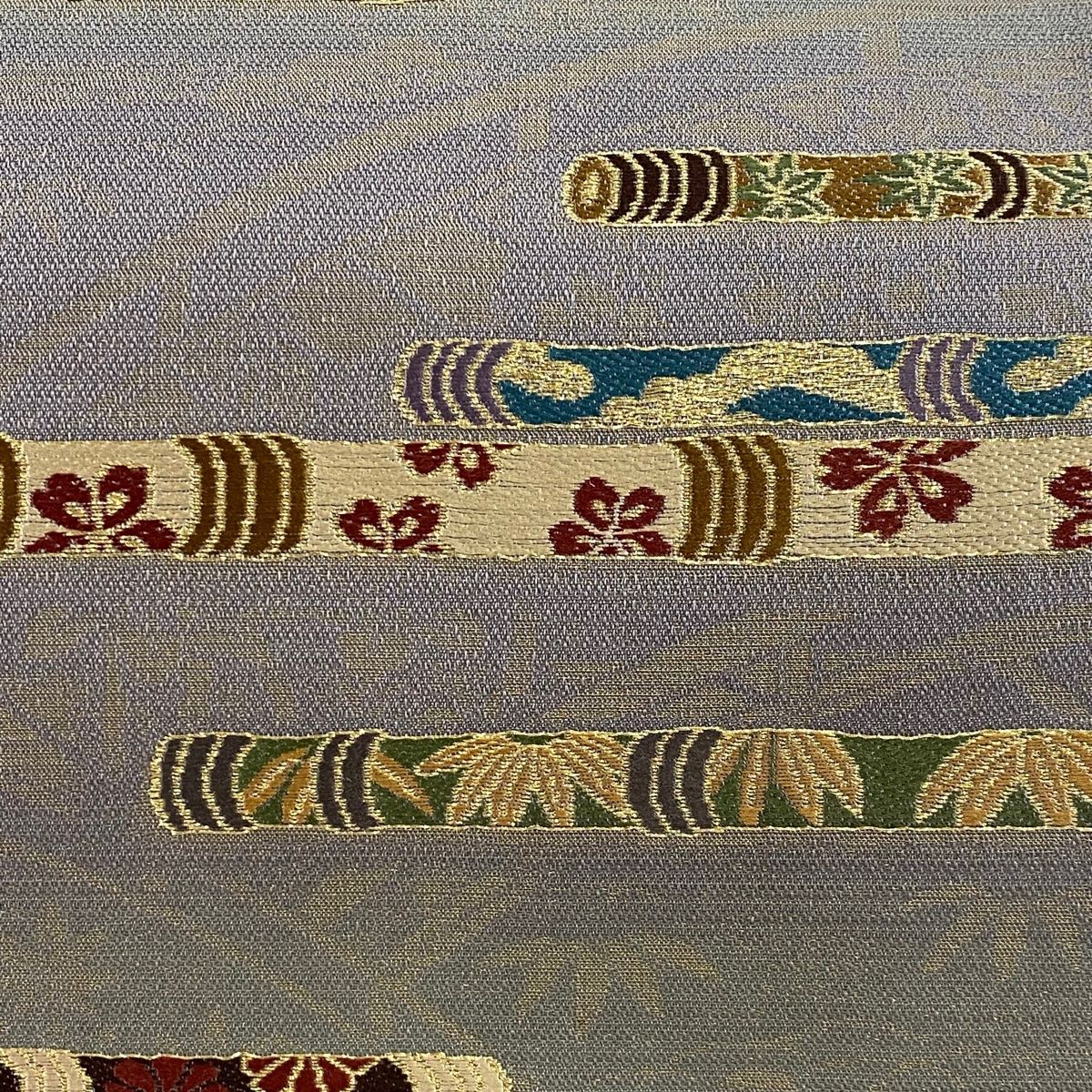 袋帯 秀品 笛 松竹梅 金糸 灰色 六通 正絹 【中古】 - メルカリ