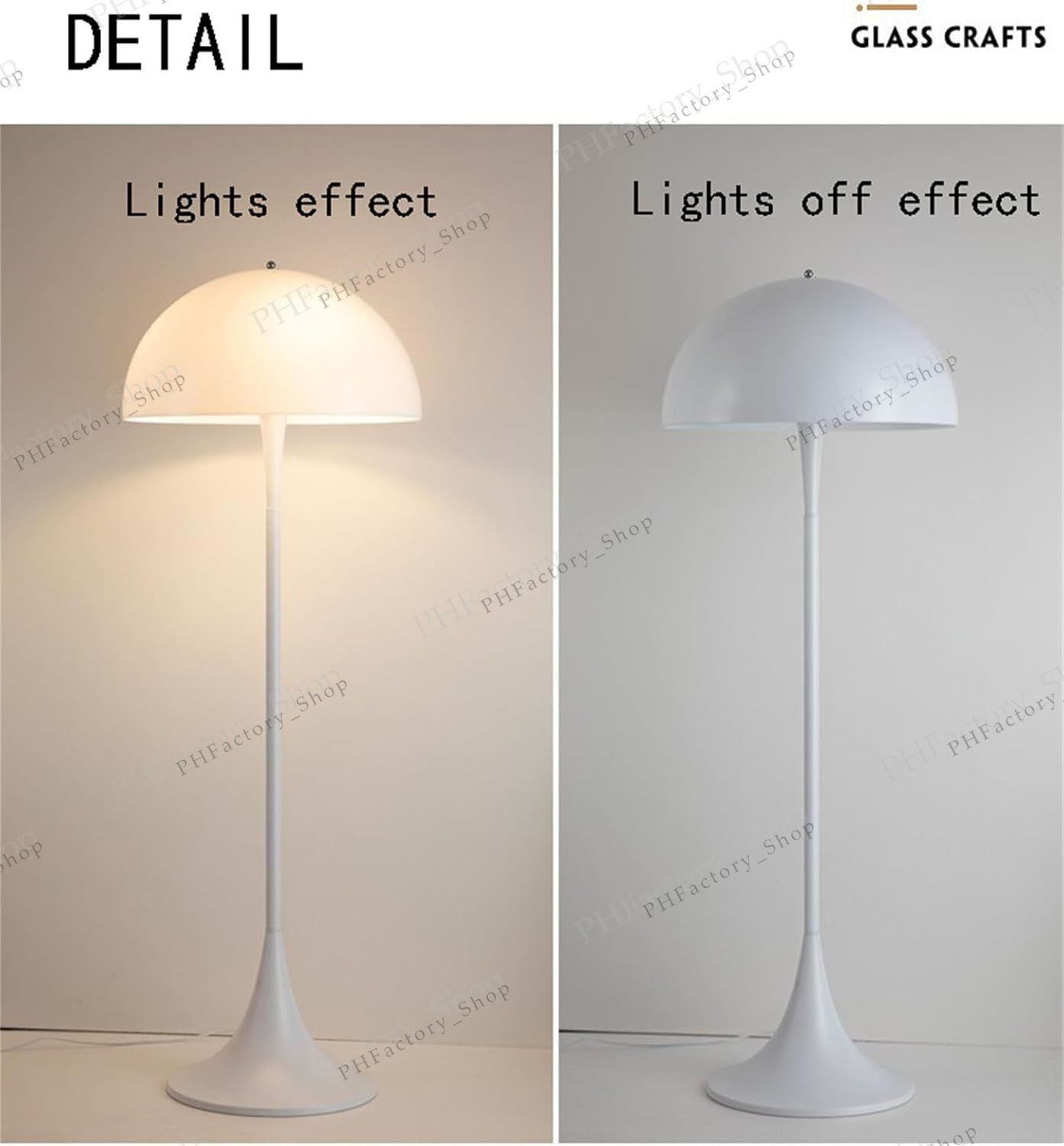 ブリキ製キノコ型 フロアランプ ヴィンテージ きのこ型ランプ（H25cm