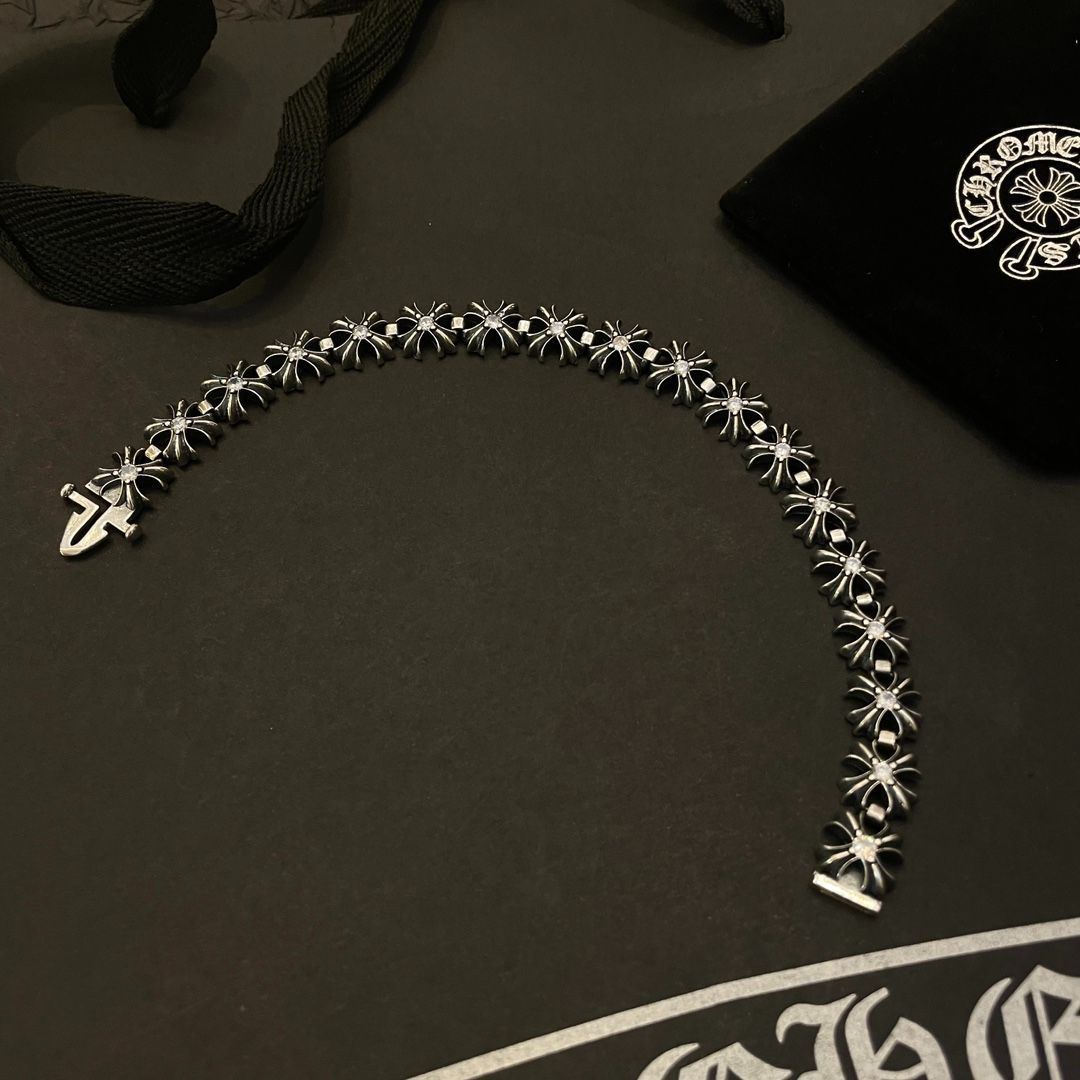 クロムハーツ  Chrome Hearts  ブレスレット シルバー 十字 ダイヤモンド