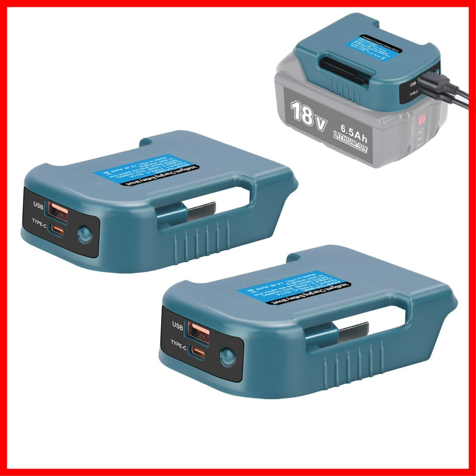 マキタ18Vバッテリー対応 充電器アダプター USBマキタ バッテリー 