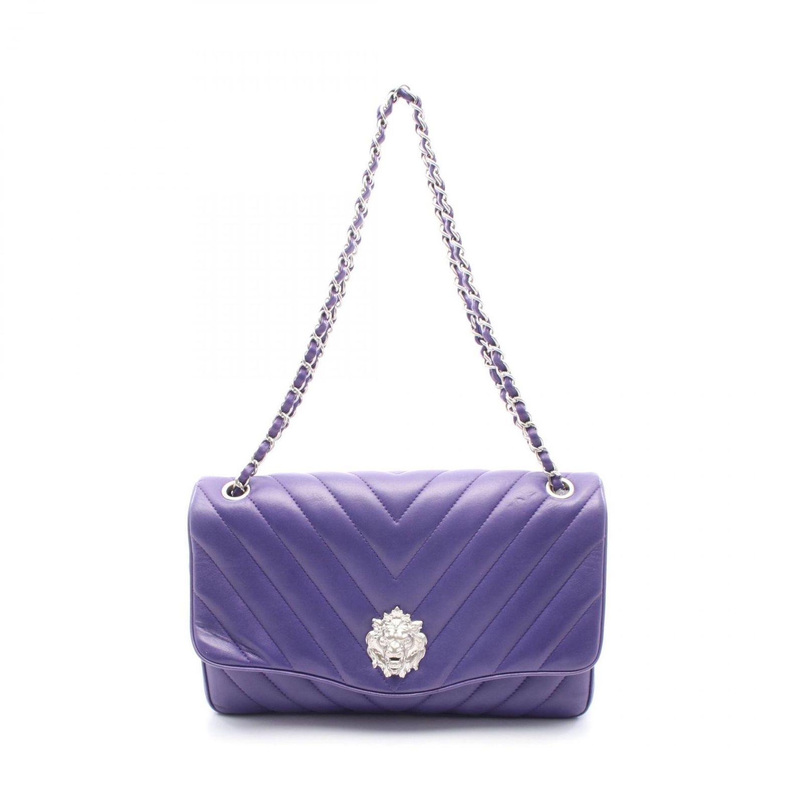 シャネル CHANEL ショルダーバッグ パープル ラムスキン（羊革） V 