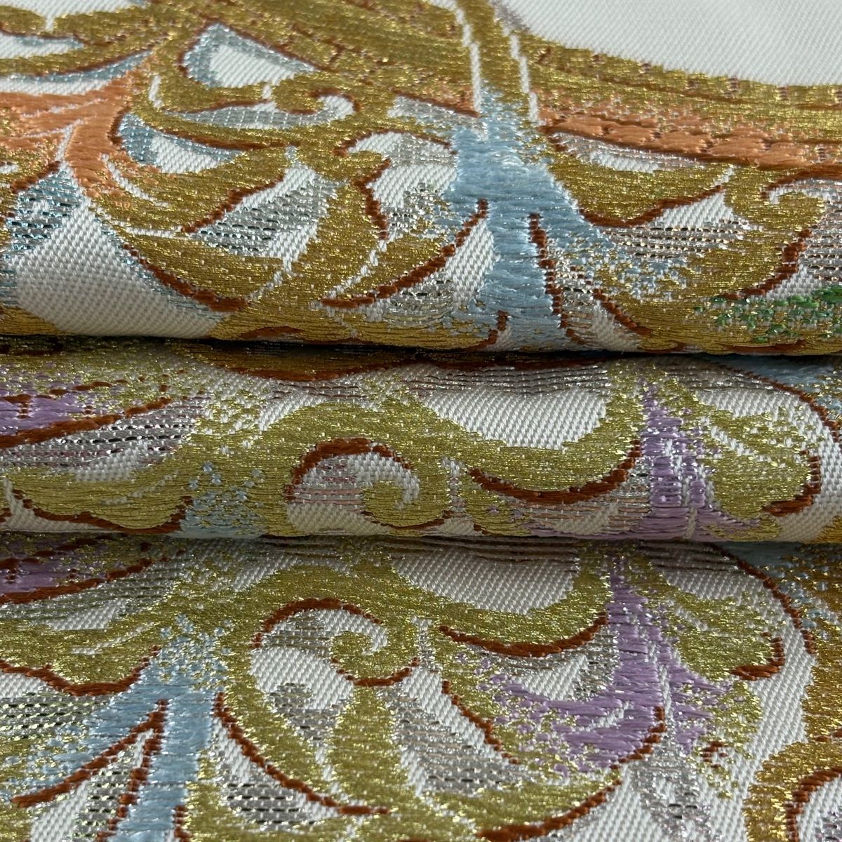 袋帯 美品 逸品 龍村美術織物 落款 彫彩飾宝文 花唐草 金銀糸 箔
