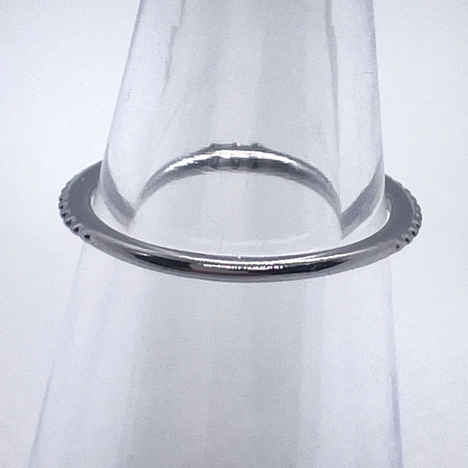 K10 ホワイトゴールド 天然ダイヤモンドリング 3ストーン 華奢