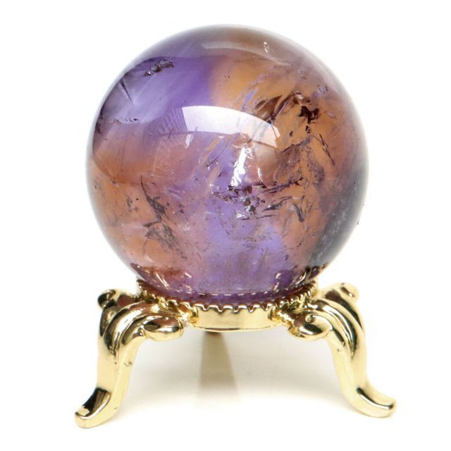 アメトリン 紫黄水晶 丸玉 ブラジル バイーア州産 虹入り レインボー