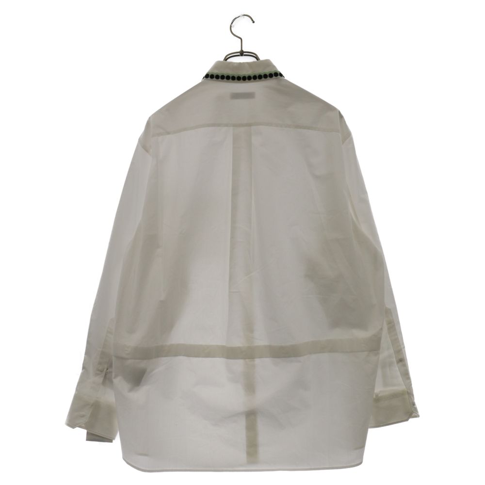 VALENTINO ヴァレンチノ ビーズスタッズ長袖シャツ ホワイト TV0ABE606BS VALENTINO (ヴァレンチノ) ビーズスタッズ長袖シャツ ホワイト