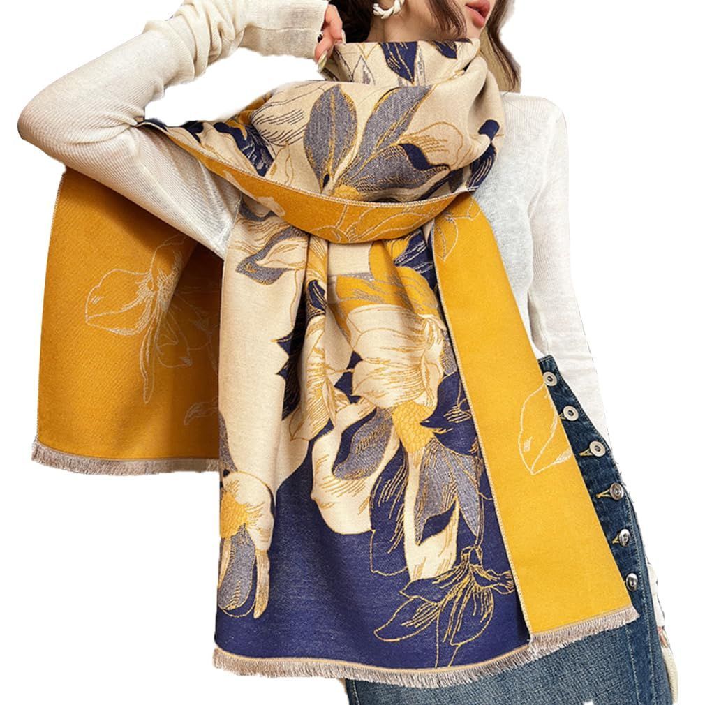 まもなく終了 暖かい 防寒 羽織り 巻き物 冷房対策 肩掛け 敬老の日 厚手 大判 ストール ひざ掛け 誕生日 母の日 おしゃれ 花柄 マフラー プレゼント レディース 大判ストール sunyhom