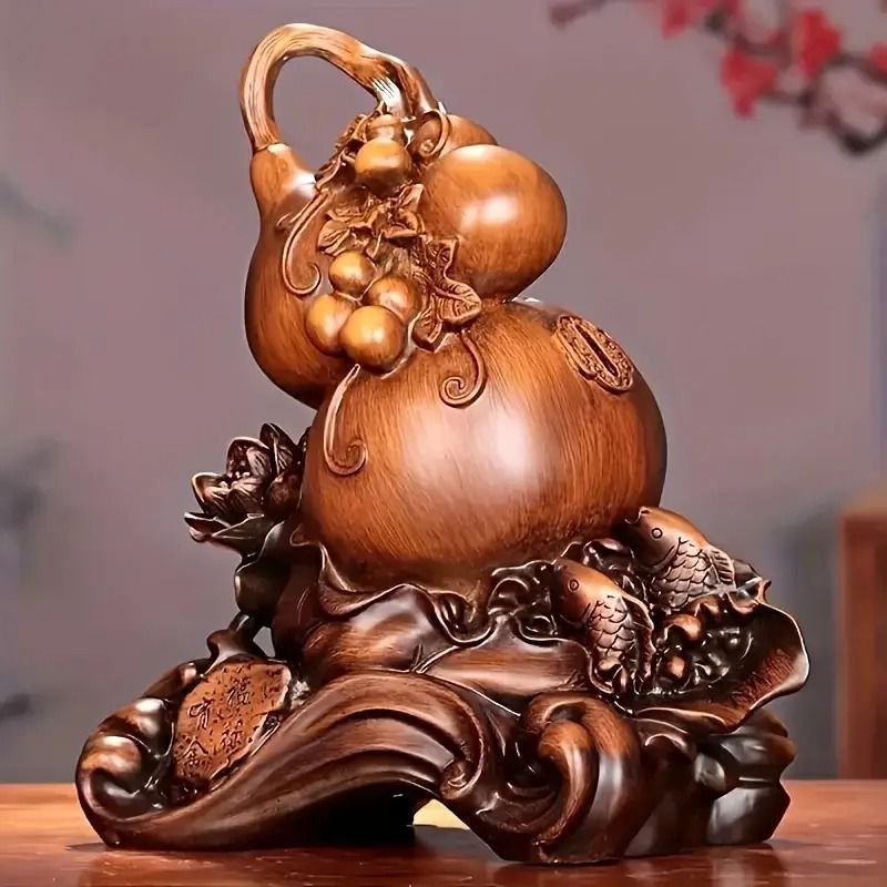 縁起開運瓢箪(箱付き) 縁起開運瓢箪(箱付き) 瓢箪 ひょうたん 置物 オブジェ ブラウン