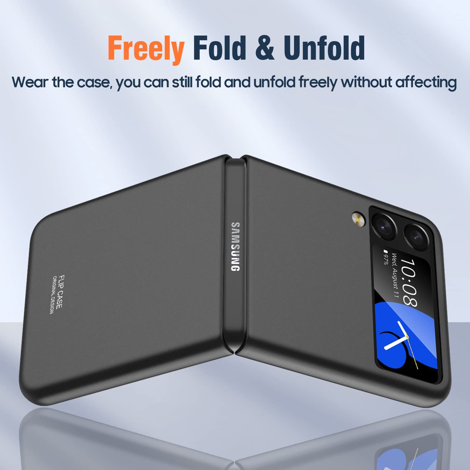 Vizvera Samsung Galaxy Z Flip 4 ケース薄型 2025ギャラクシー フリップ4 スマホカバー スリムフィットおしゃれ 耐衝撃 傷防止 カバーケース Galaxy Z Flip 4 2025用-ブラック ブラック CHRISTIANNAURATH_COM_BR