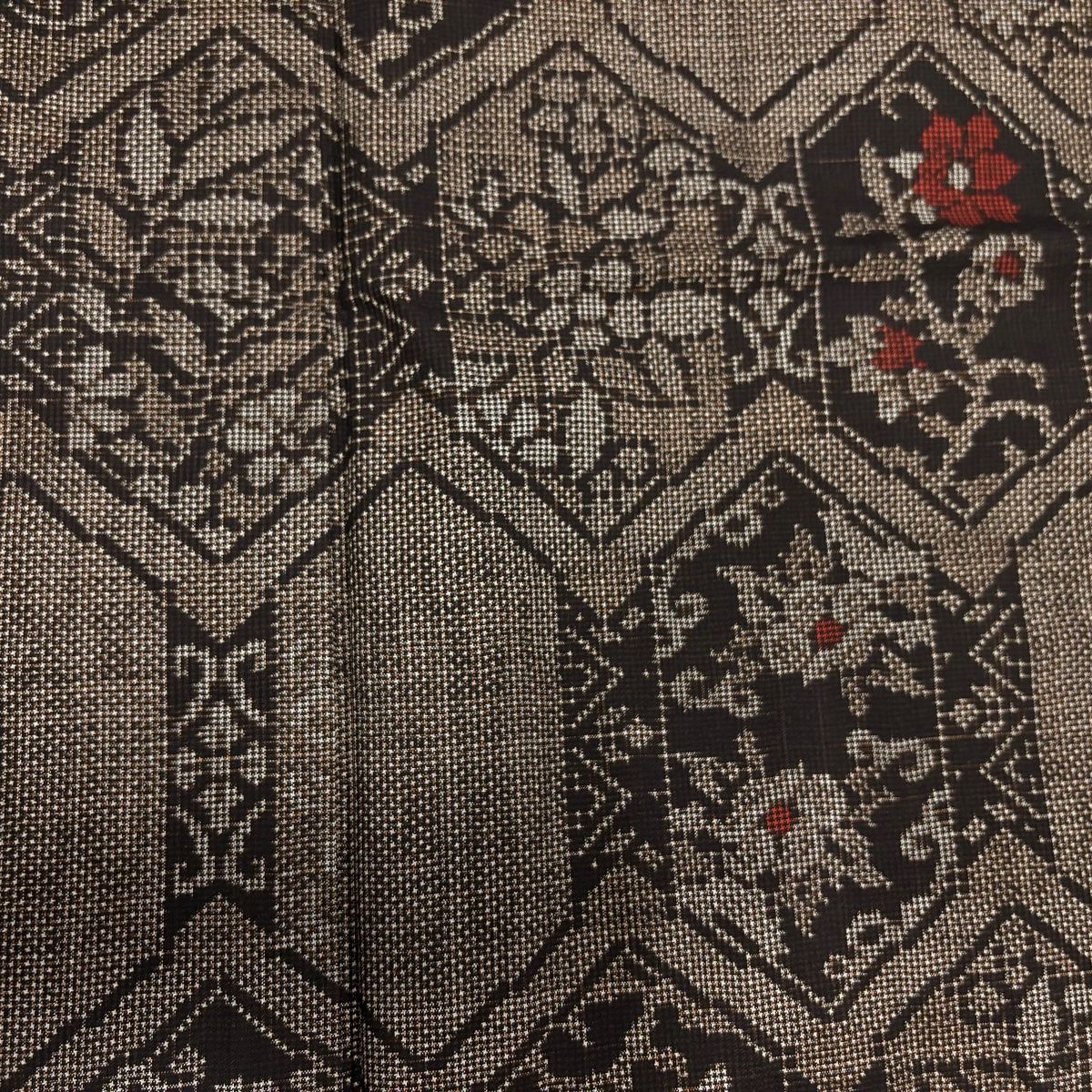 平和屋本店□極上 浦野理一 紬 格子 逸品 DZAA8442kh5