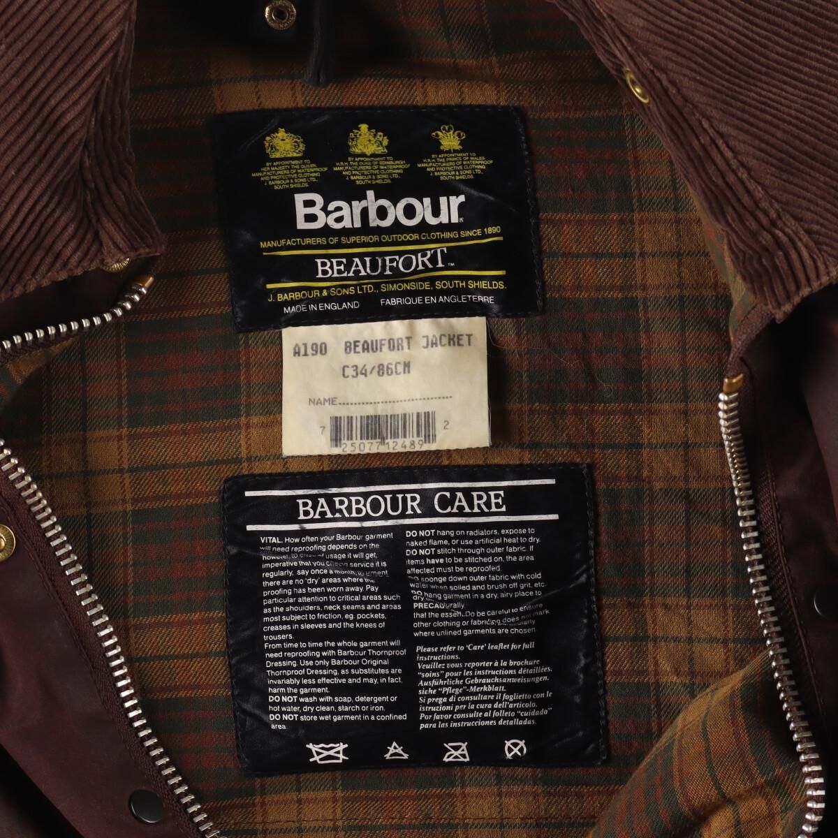 古着 90年代 バブアー Barbour BEAUFORT ビューフォート 旧3ワラント オイルド ハンティングジャケット 英国製 C34 メンズS  ヴィンテージ /eaa236707