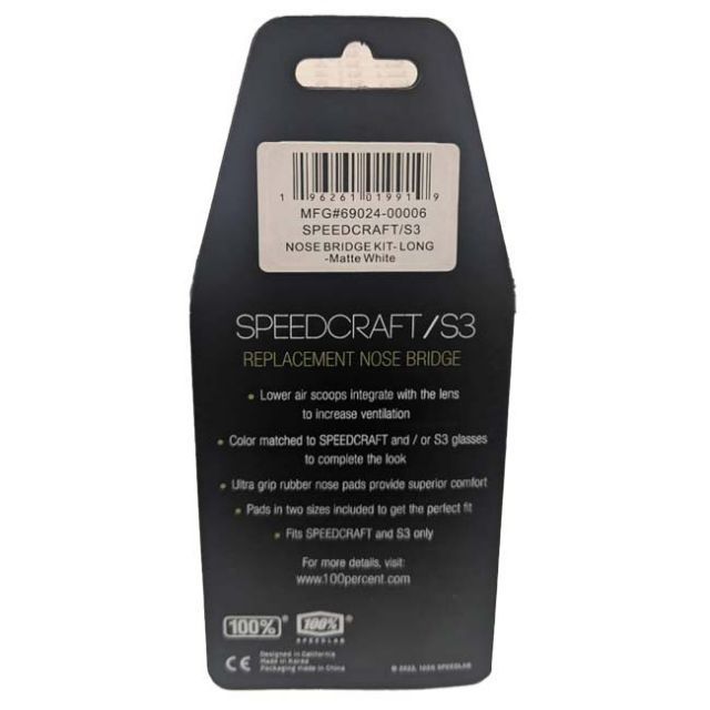 rent出品 100% ノーズブリッジキット & 交換レンズ メール便発送】100%(ワンハンドレッド) SPEEDCRAFT／S3 交換用
