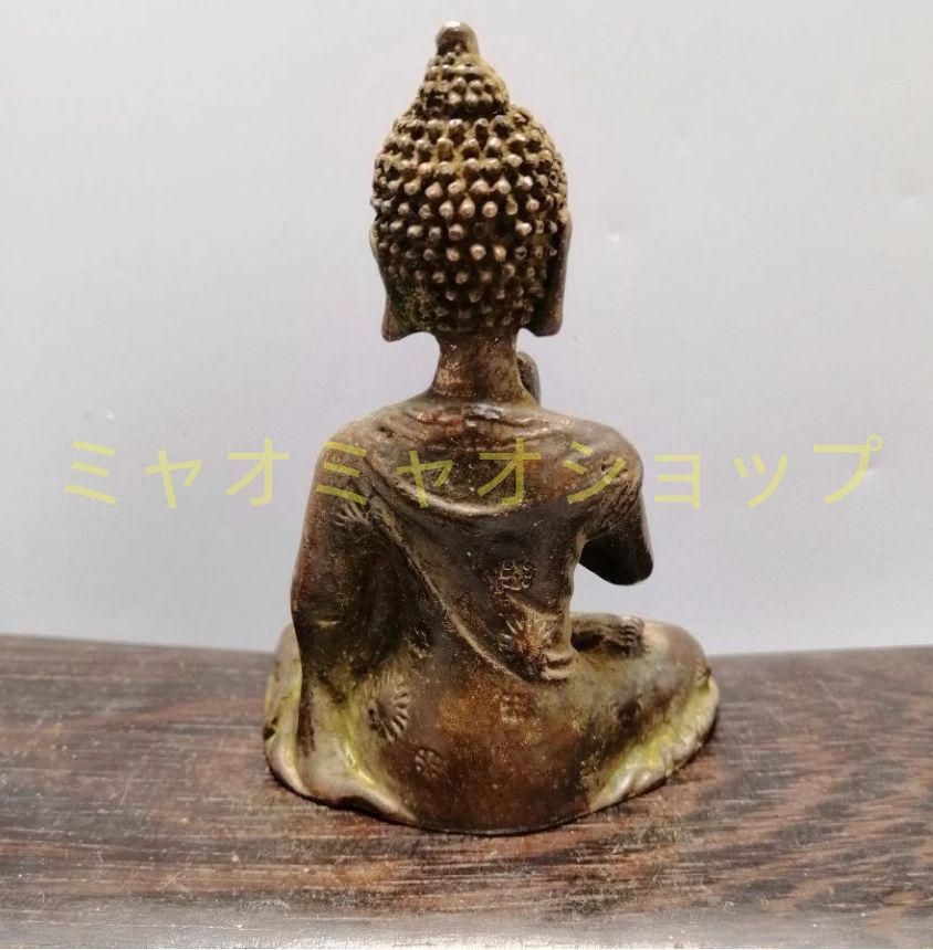 弥勒仏仏像 銅製 仏像 彫刻 置物 開運 風水 仏像 弥勒菩薩 半跏思惟像 木彫り 仏壇仏像 置物 桧木製 古美色