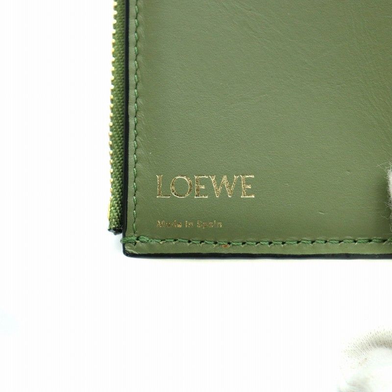ロエベ LOEWE リピートアナグラム 財布 三つ折り 小銭入れ レザー 緑