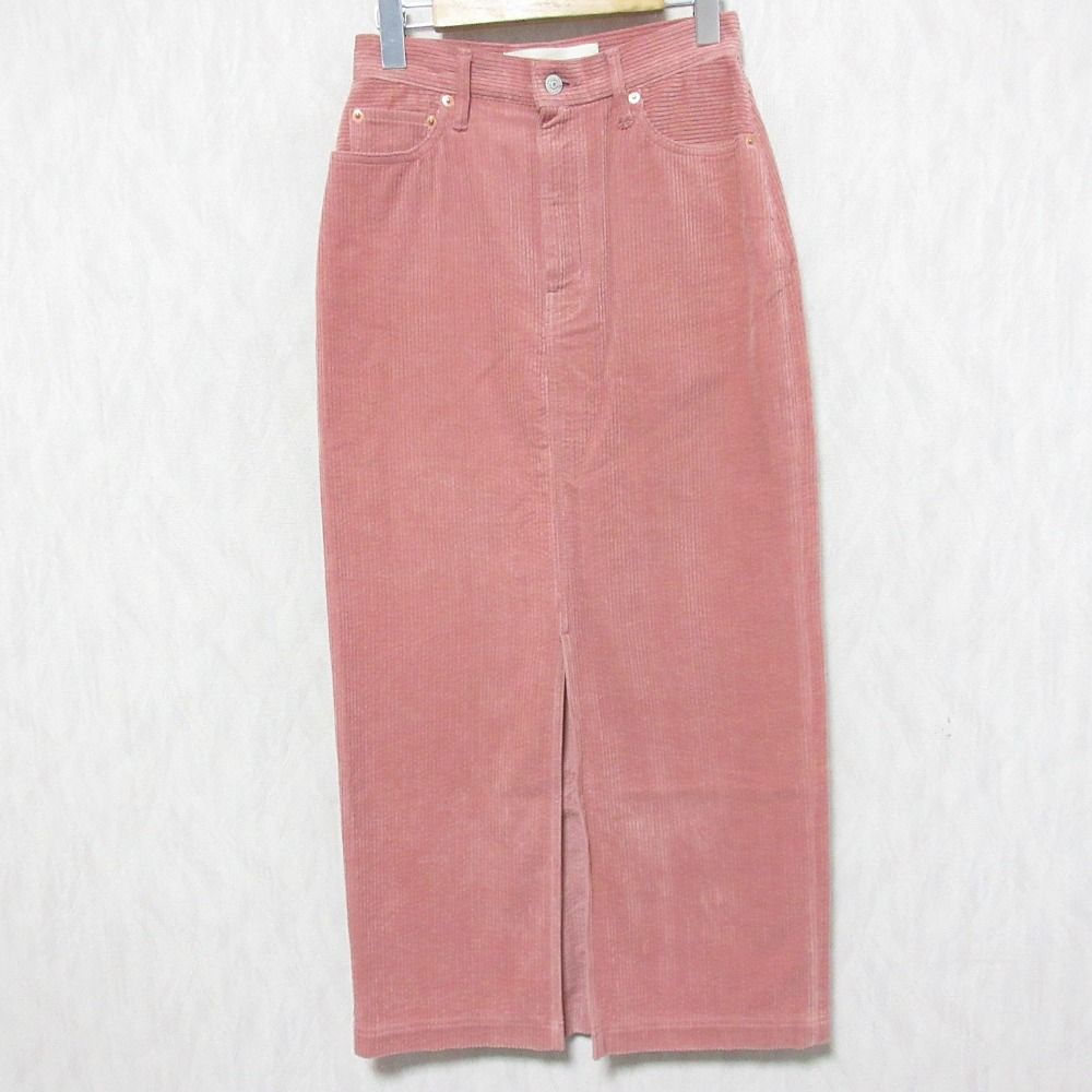 美品 The Shinzone シンゾーン SLIT SKIRT コーデュロイ スリット タイト ナロー ロングスカート 19AMSSK53 36 ピンク レディース 古着 中古 USED