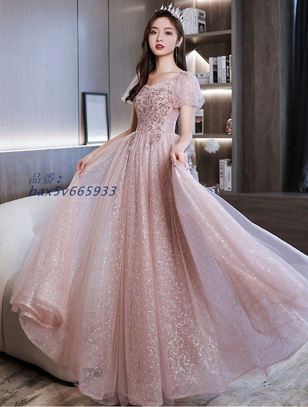 ドレス 大人 ピアノ 発表会 ロング丈 ぽっちゃり 演奏会 イブニングドレス ピアノ発表会 袖付き ステージドレス 大きいサイズ ワンピース Aライン hax5v665933