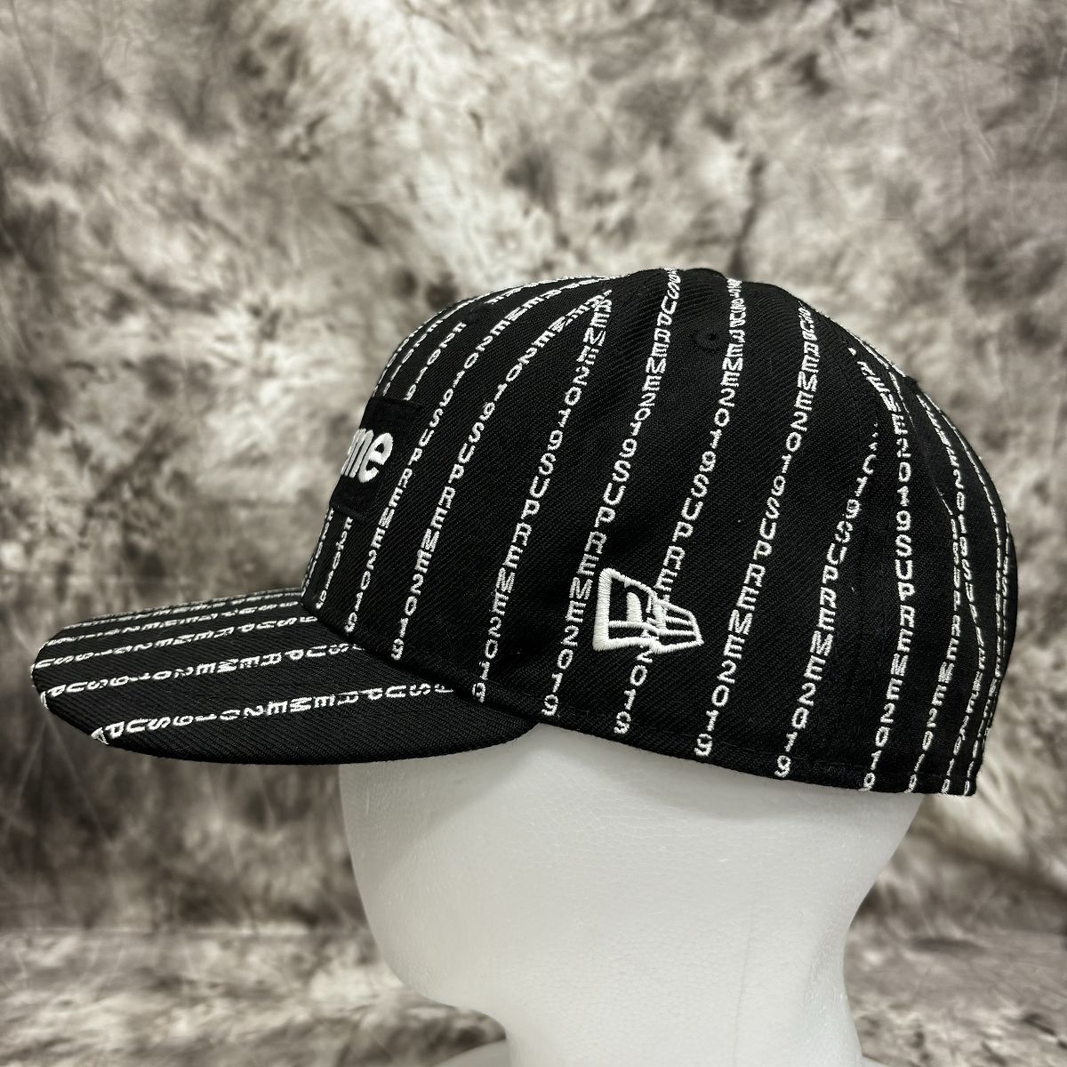 Supreme×NEW ERA/シュプリーム×ニューエラ【19SS】Text Stripe New Era Cap/テキスト ストライプ ボックスロゴキャップ/帽子