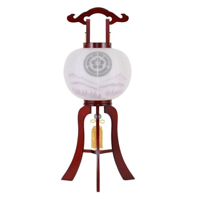 盆提灯 八女提灯 家紋承り提灯 門提灯丸 家紋入り 無地 13号 （P4)(8324-gj013lk) 盆提灯 八女提灯 家紋承り提灯 門提灯丸 家紋入り 絹二重無地