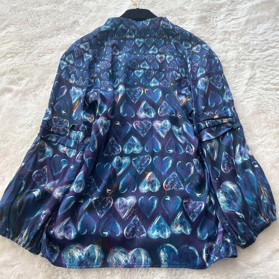 Roberto Cavalli 総柄 シルクブラウス シャツ ロゴ入り Mサイズ