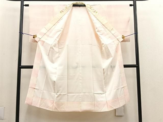 平和屋着物○訪問着 竹屋町刺繍 変わり縞 暈し染め 金彩 ロング