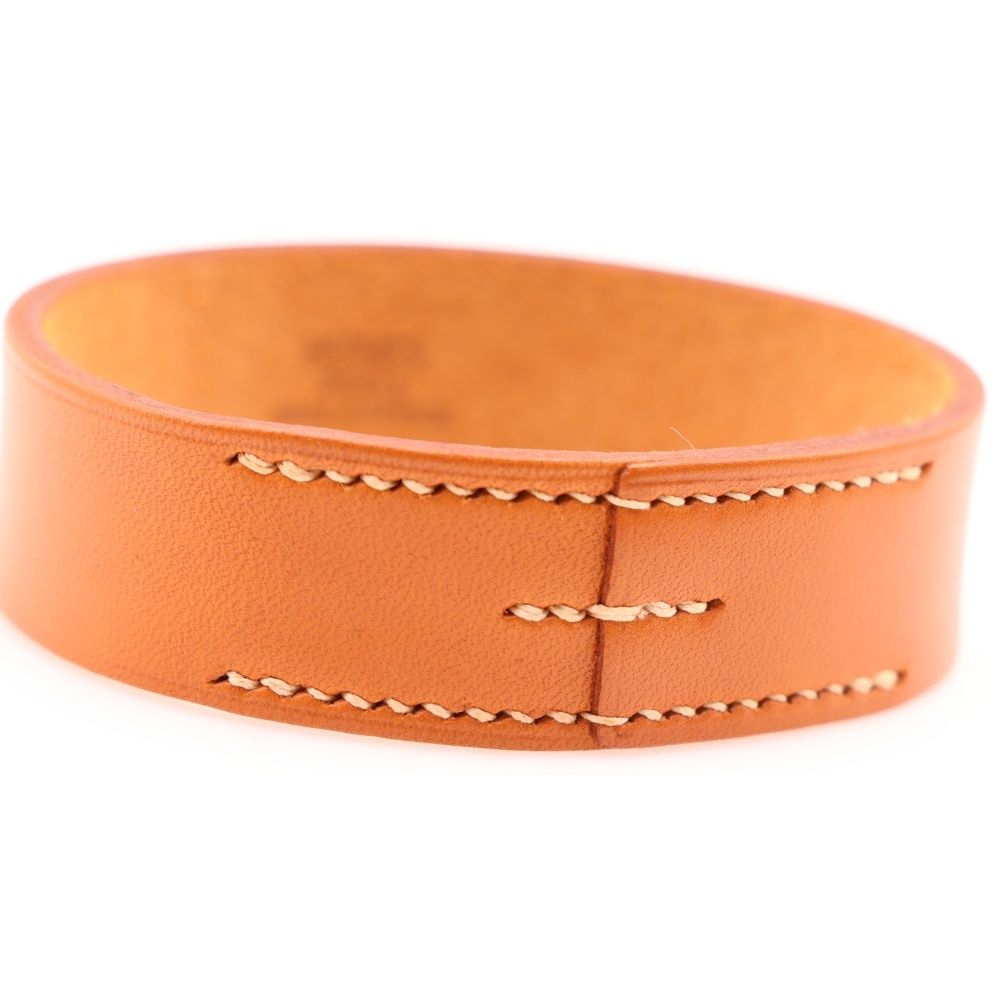 HERMES (エルメス) プールトゥール レザーバングル □M刻印 ブラウン