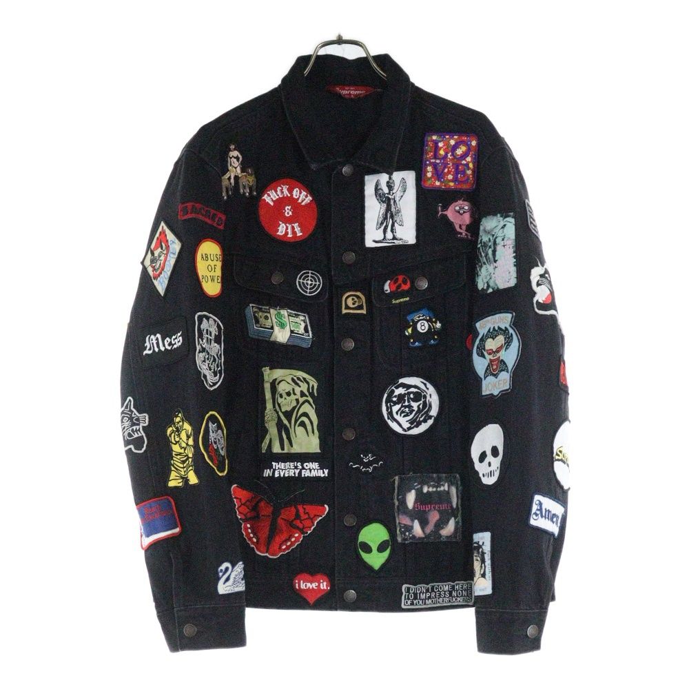 SUPREME シュプリーム 18SS Patches Denim Trucker Jacket マルチパッチ デニム トラッカージャケット ブラック