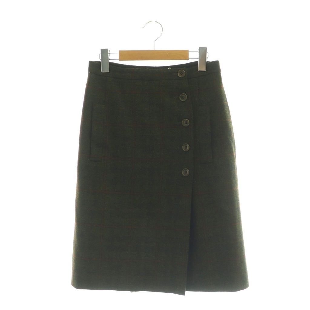 Chloe　クロエ　スカート クロエ CHLOE スカート ラップ チェック 膝丈 40 カーキ /HK