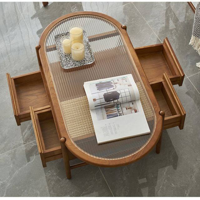 ラタン　ガラステーブル　円形　丸テーブル　ローテーブル　レトロ 希少美品 ラタン製円形センターテーブル ELEMENTS センターテーブル