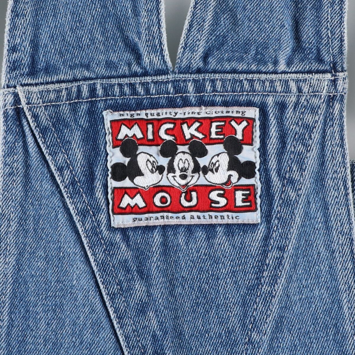 MICKEY UNLIMITED ミッキー刺繍 デニムオーバーオール M
