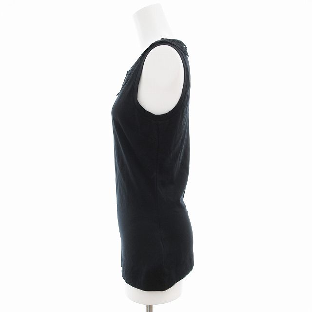 ドルチェアンドガッバーナ DOLCE ＆ GABBANA 22SS ダメージ加工ノースリーブカットソー F8R29Z ブラック サイズ：38 DOLCE ＆ GABBANA(ドルチェアンドガッバーナ) 22SSダメージ加工