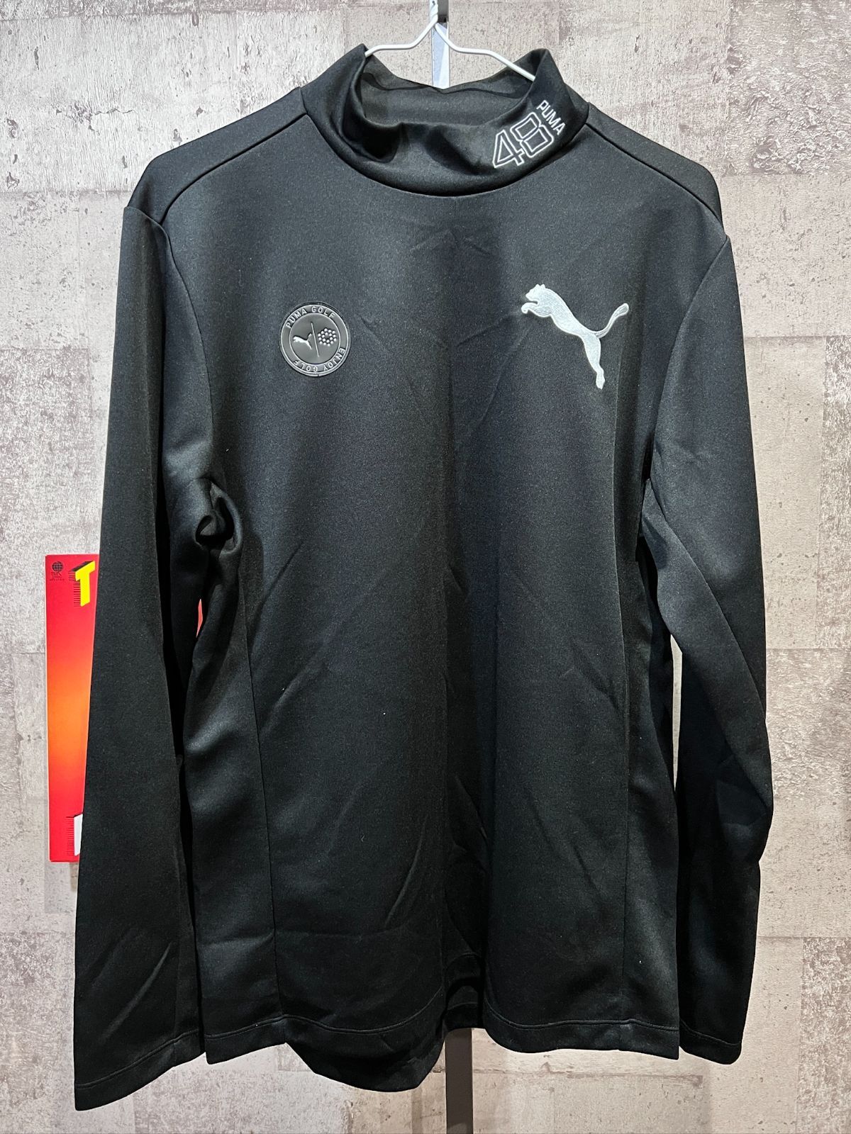美品 プーマ ゴルフ 長袖モックネックシャツ 黒 M ブラック PUMA