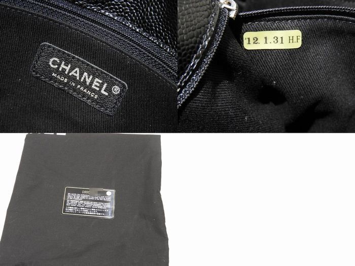 美品 CHANEL シャネル キャビアスキン チェーン トートバッグ ココマーク ☆ レディース セミショルダー ブラック シルバー金具 ▼ 6G