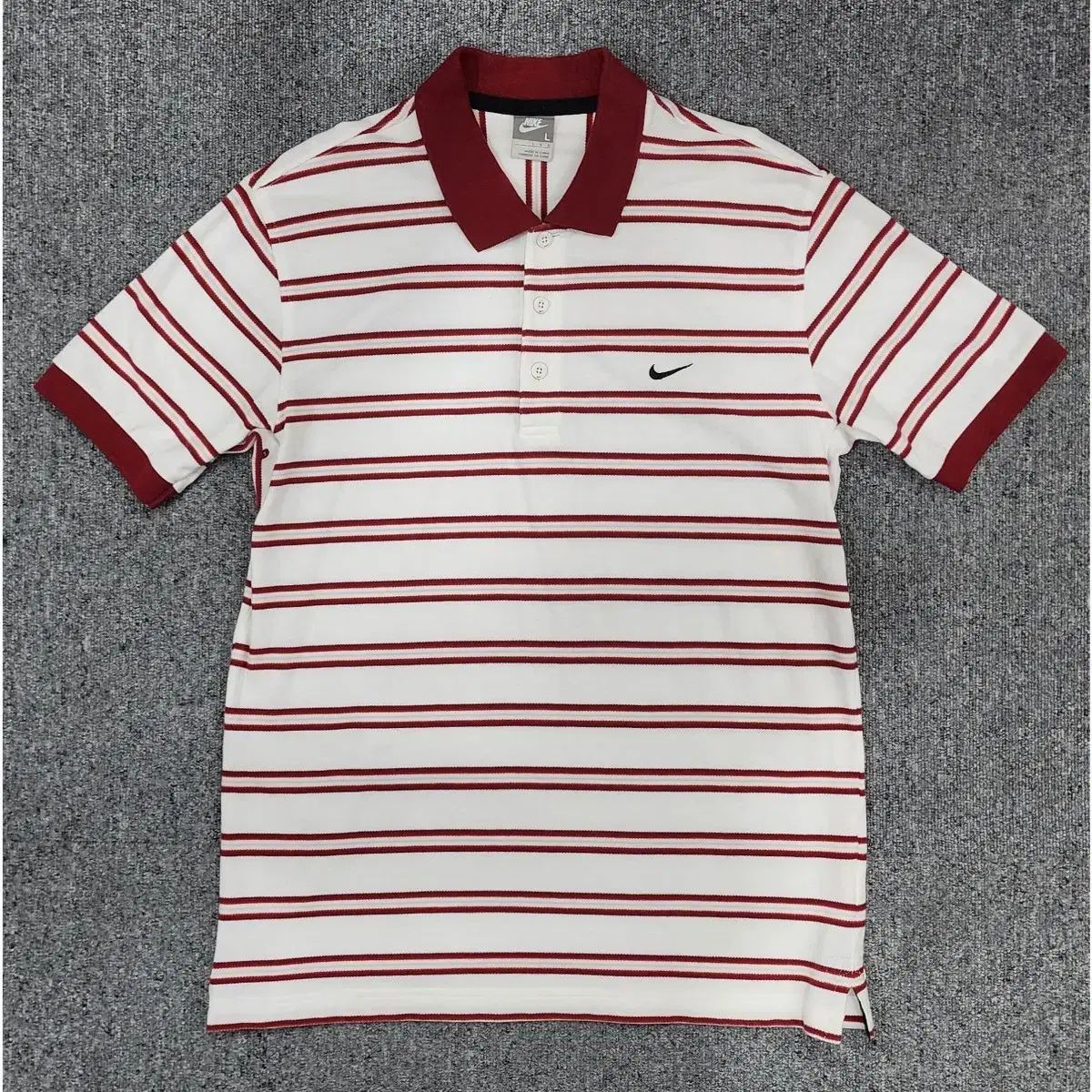 Nike(ナイキ） ストライプ ボーダー柄 ラグビー Pk カラー 半袖Tシャツ L