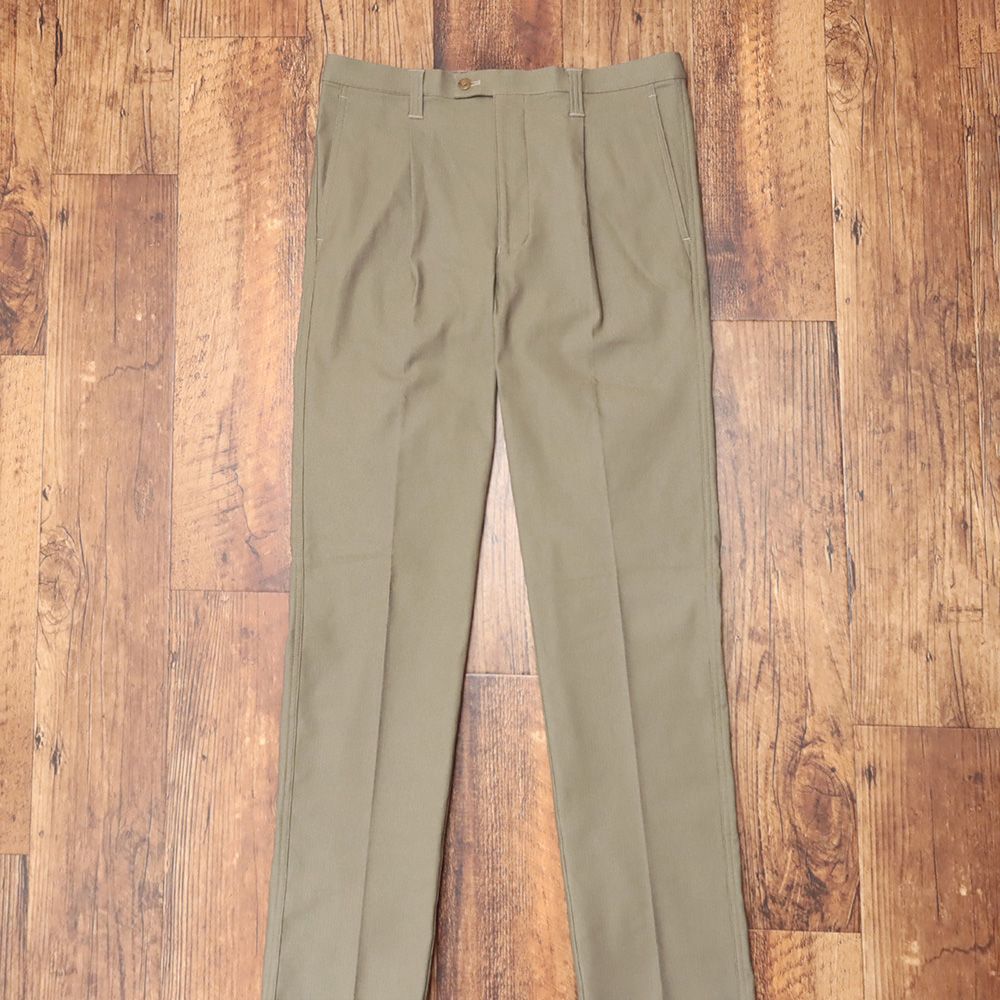 秋冬 97 cm 裏起毛ワンタックパンツ ヘリンボーン ストレッチ ゴルフ カジュアル ウエスト伸縮 メンズ 紳士 グリーンクラブ カーキブラウン mb 380