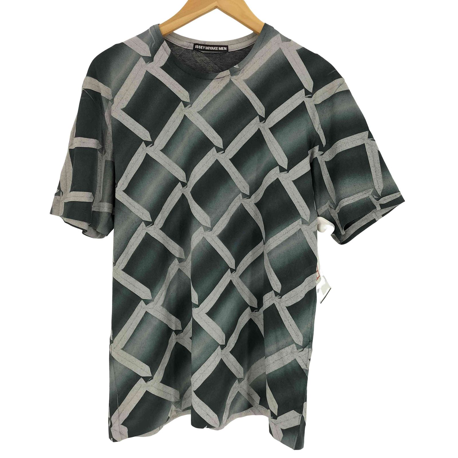 イッセイミヤケメン ISSEY MIYAKE MEN 12AW グラデーション 総柄 プリーツ クルーネック Tシャツ メンズ JPN：2 