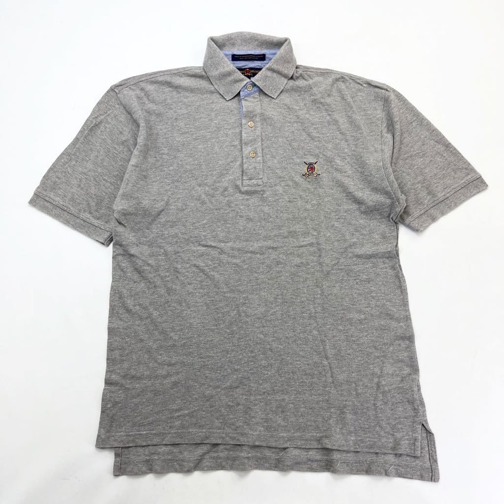 90s TOMMY HILFIGER  GOLF 定番のシンプルさ 半袖 ポロシャツ グレー M 大人カジュアル ストリート ゴルフ トミーヒルフィガーS1693