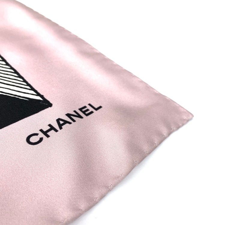 ★CHANEL★ スカーフ 花 カメリア シルク ピンク CHANEL シャネル カメリアスカーフ シルク ベージュ ピンク 花柄