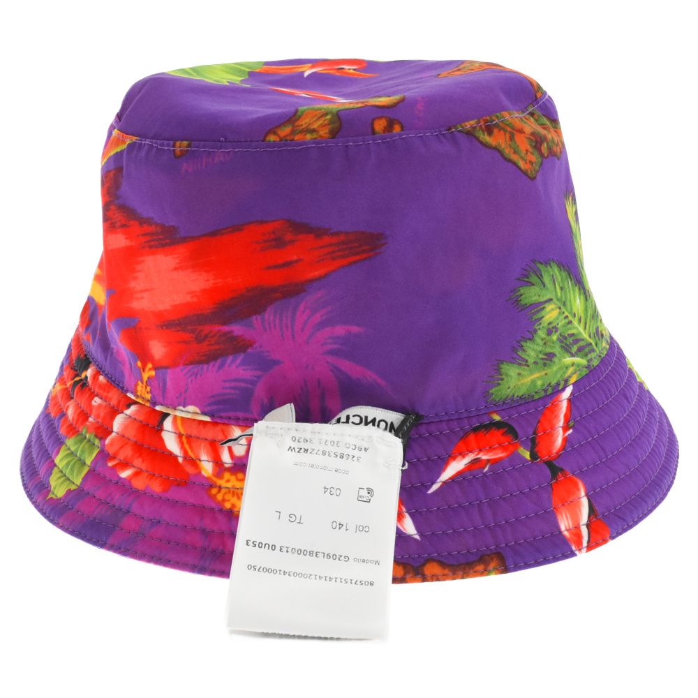 モンクレール×Palm Angels バケットハット　リバーシブル　正規品　L MONCLER (モンクレール) ×Palm Angels Reversible Appliqu?d Printed
