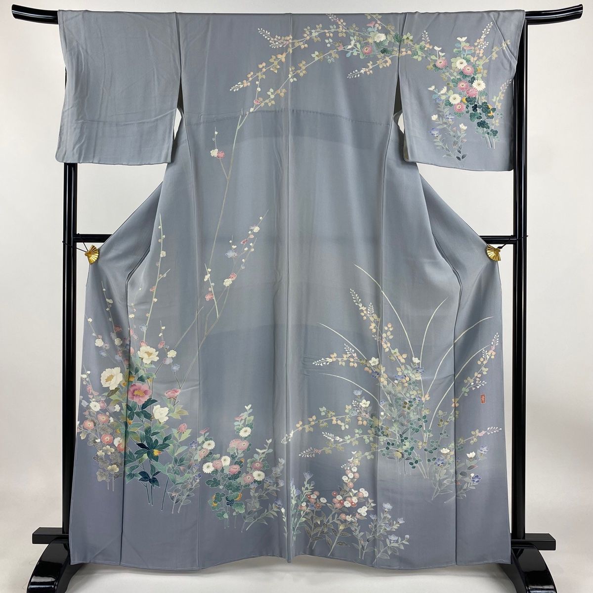 ★専用★未使用品 訪問着 薄い青緑 雀 スズメ 身丈155cm 裄丈63cm 袷 ☆専用☆未使用品 訪問着 薄い青緑 雀 スズメ 身丈155cm 裄丈