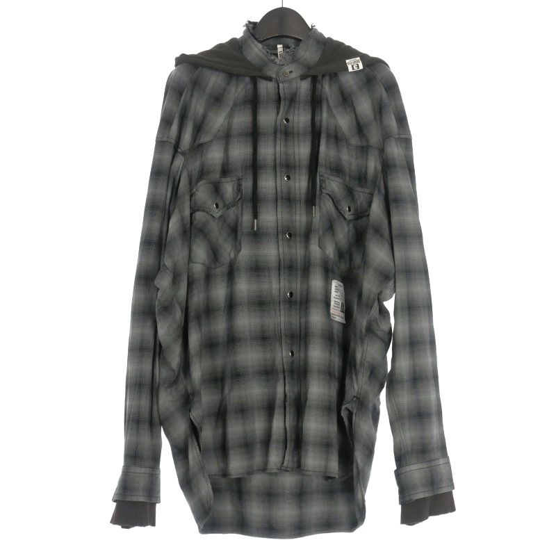 ミハラヤスヒロ MIHARA YASUHIRO 25SS Hoodie Combine Checkered Shirt