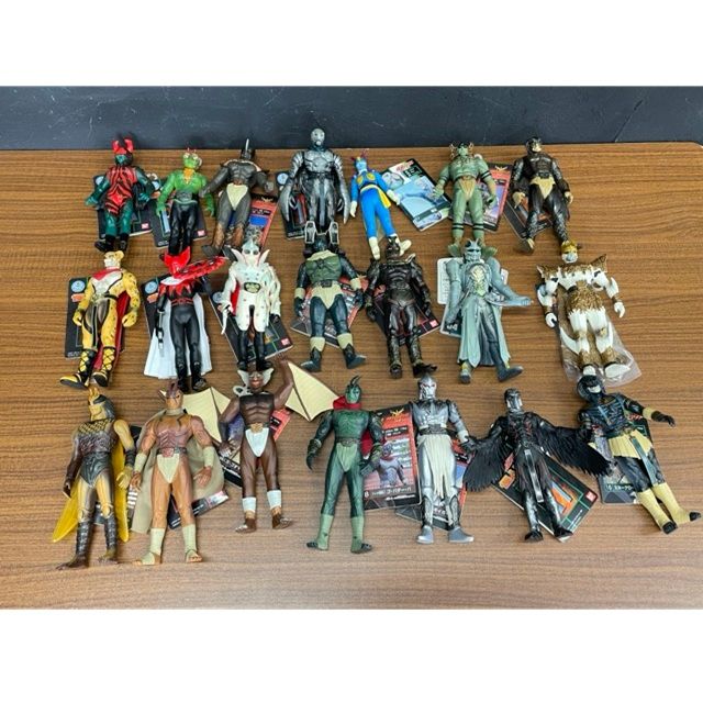 タグ付き ♥ 保管品 怪人シリーズ フィギュア ソフビ 21体まとめて 仮面ライダー クウガ アギト エックス 555 蜘蛛男 蜂女他 | 514280
