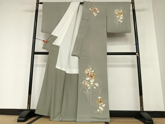 平和屋着物＊夏物 訪問着 絽 中国三大刺繍 汕頭刺繍 スワトウ刺繍 雪輪