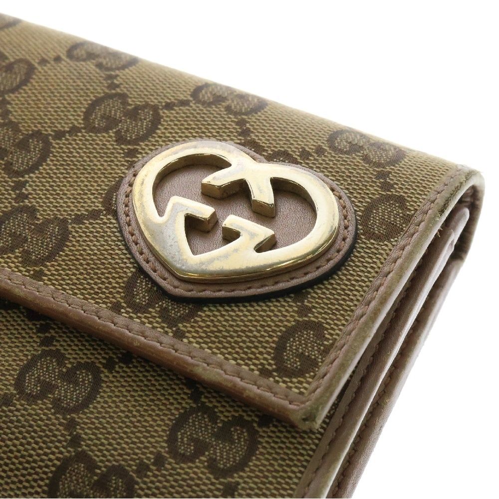 GUCCI (グッチ) GG キャンバス ラブリーハート ロングウォレット 長