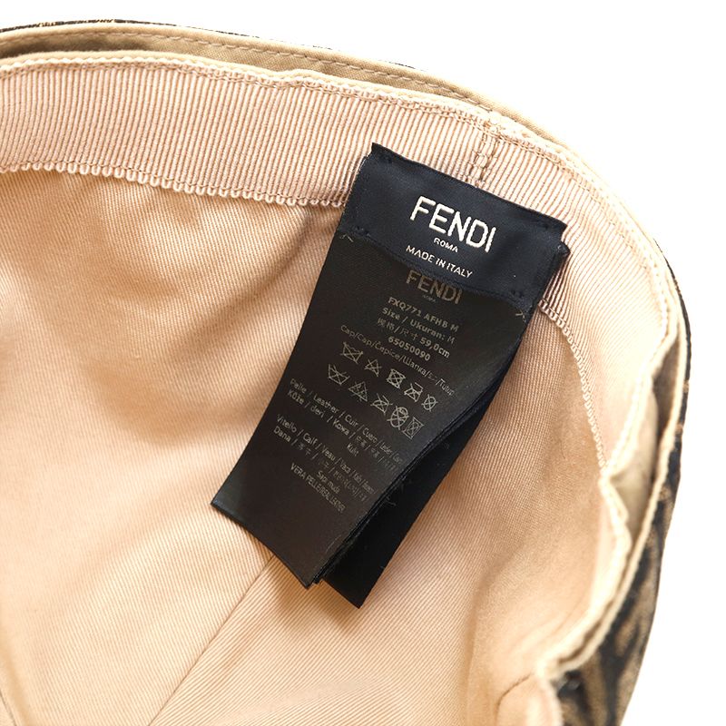 新品、タグ付きFENDI  キャップ ズッカ キャンバス レザー リバーシブル 楽天市場】フェンディ FENDI ズッカ キャンバス レザー