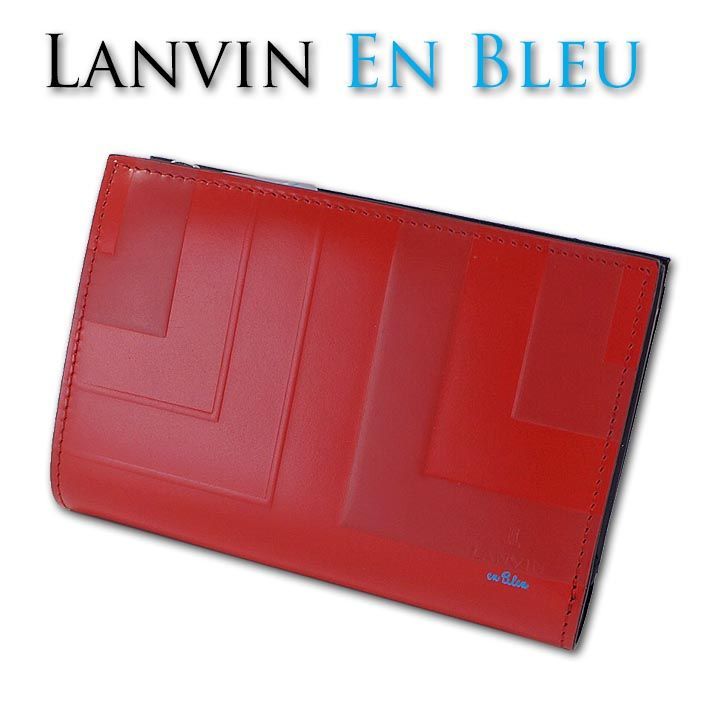 クリアランスサイト LANVIN en Bleu/二つ折り財布 ガラスレザー 小銭 