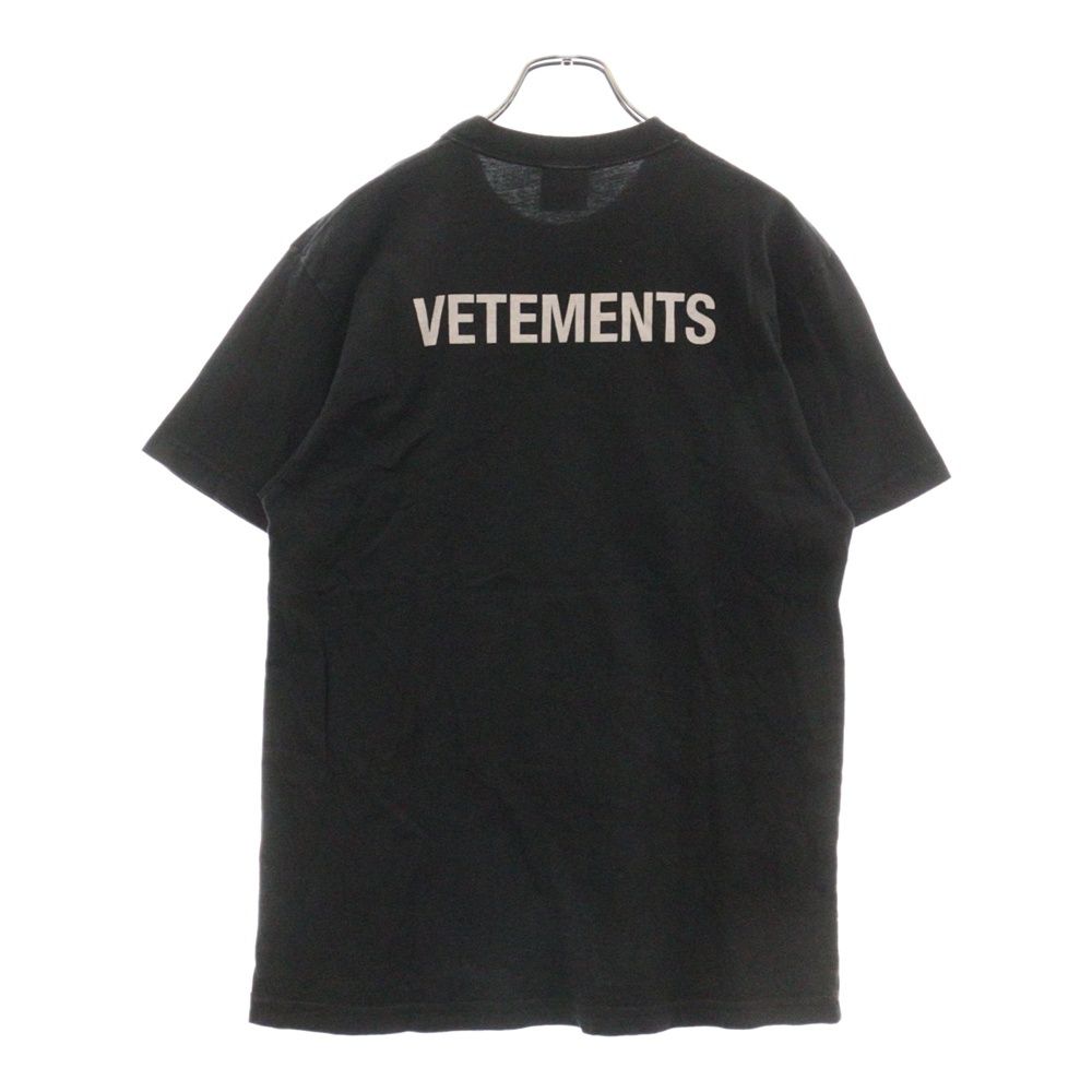 VETEMENTS / 2018/STAFF TEE/Tシャツ/L/コットン/BLK/プリント/WAH18TR16 VETEMENTS (ヴェトモン) 18SS STAFF TEE スタッフプリント 半袖Tシャツ