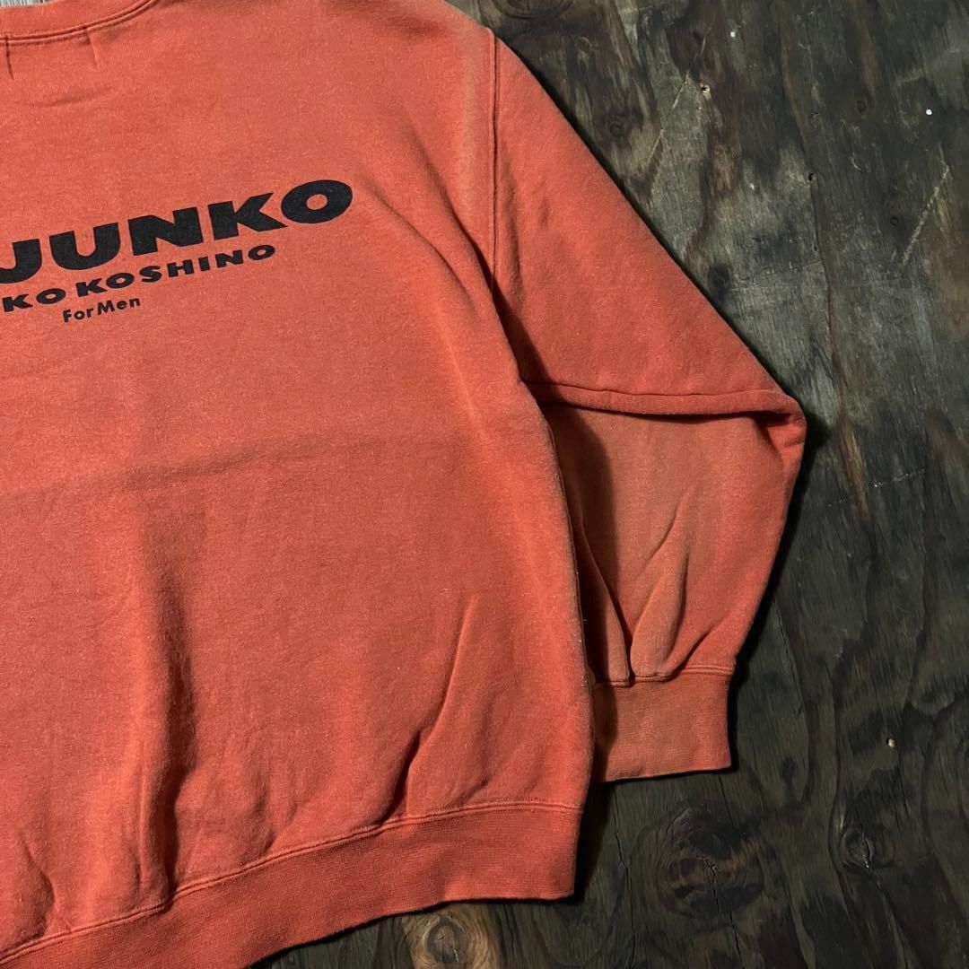 コシノジュンコ90sスウェットみかん色レトロバック刺繍ロゴ Mr.JUNKO JUNKO KOSHINO ミスタージュンコ ジュンココシノ