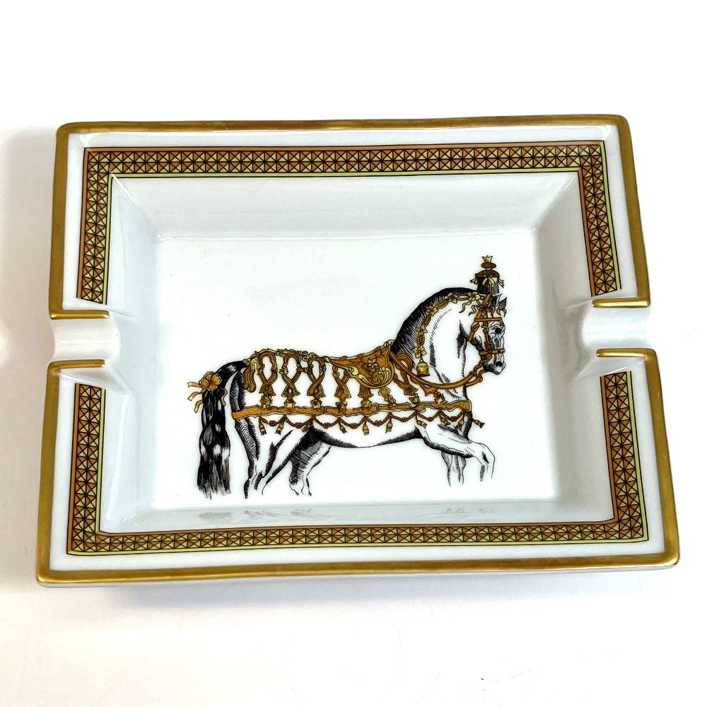 エルメス　灰皿　馬 HERMES - 【HERMES】エルメス アッシュトレイ 灰皿 馬柄 陶器